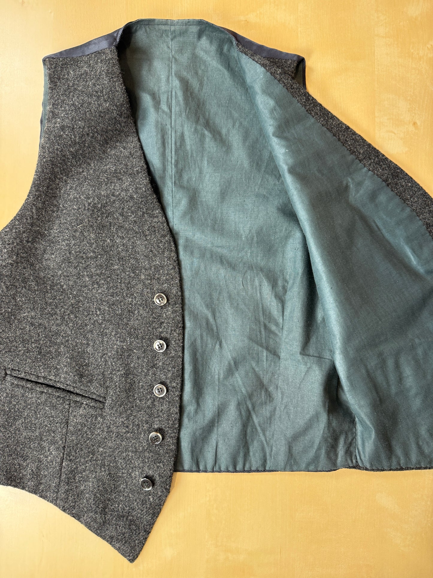 Panciotto sartoriale in tweed grigio antracite