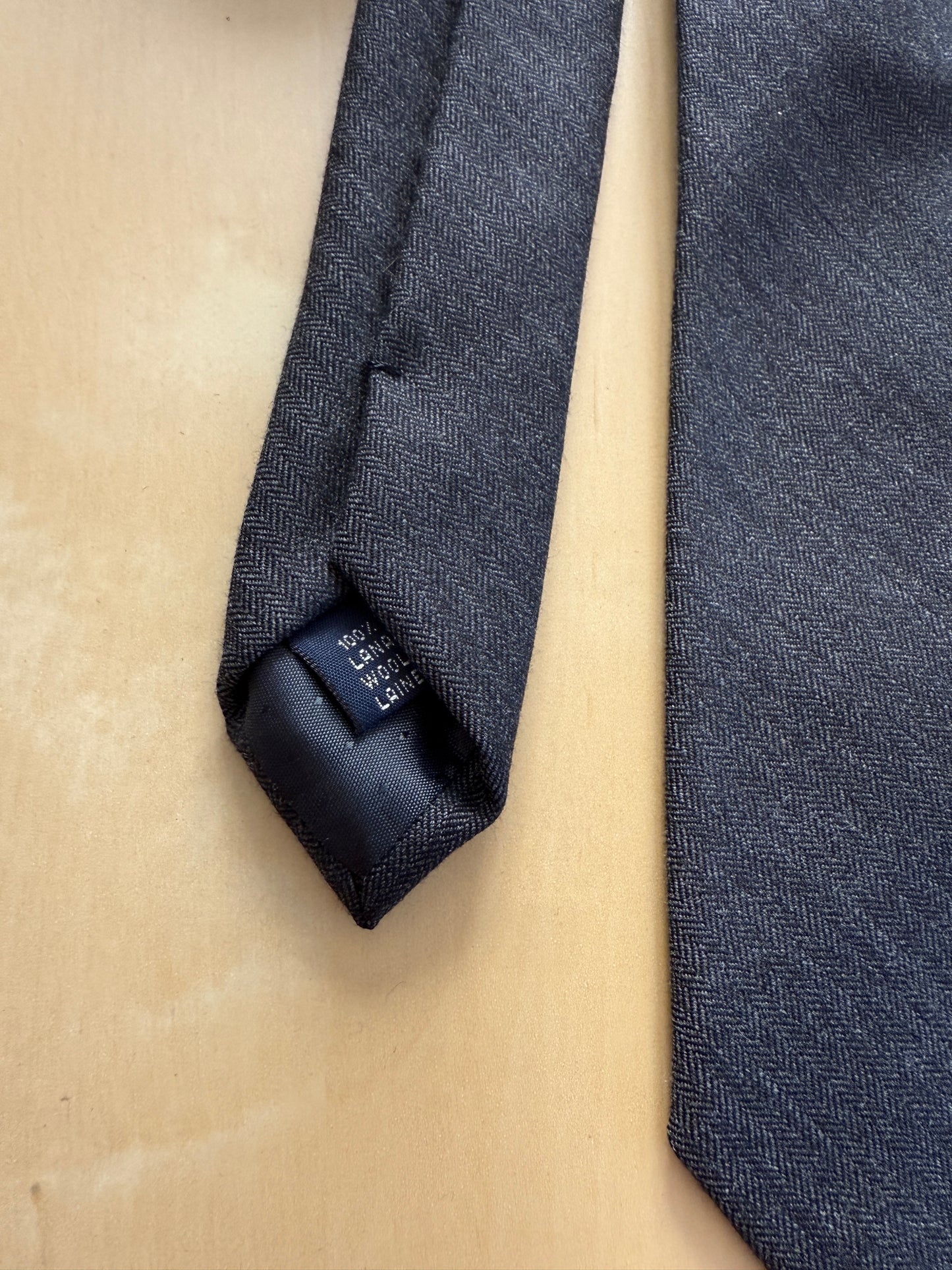 Cravatta napoletana in lana herringbone