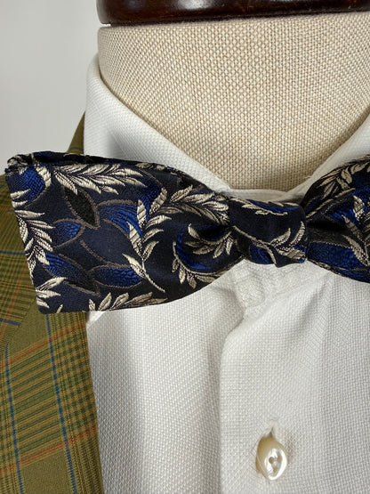 Papillon in seta jacquard floreale