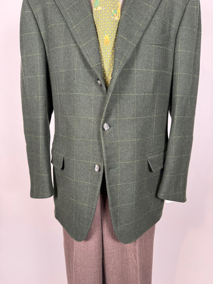 Giacca Cantarelli lana cammello e cashmere verde finestrato - tg. 56