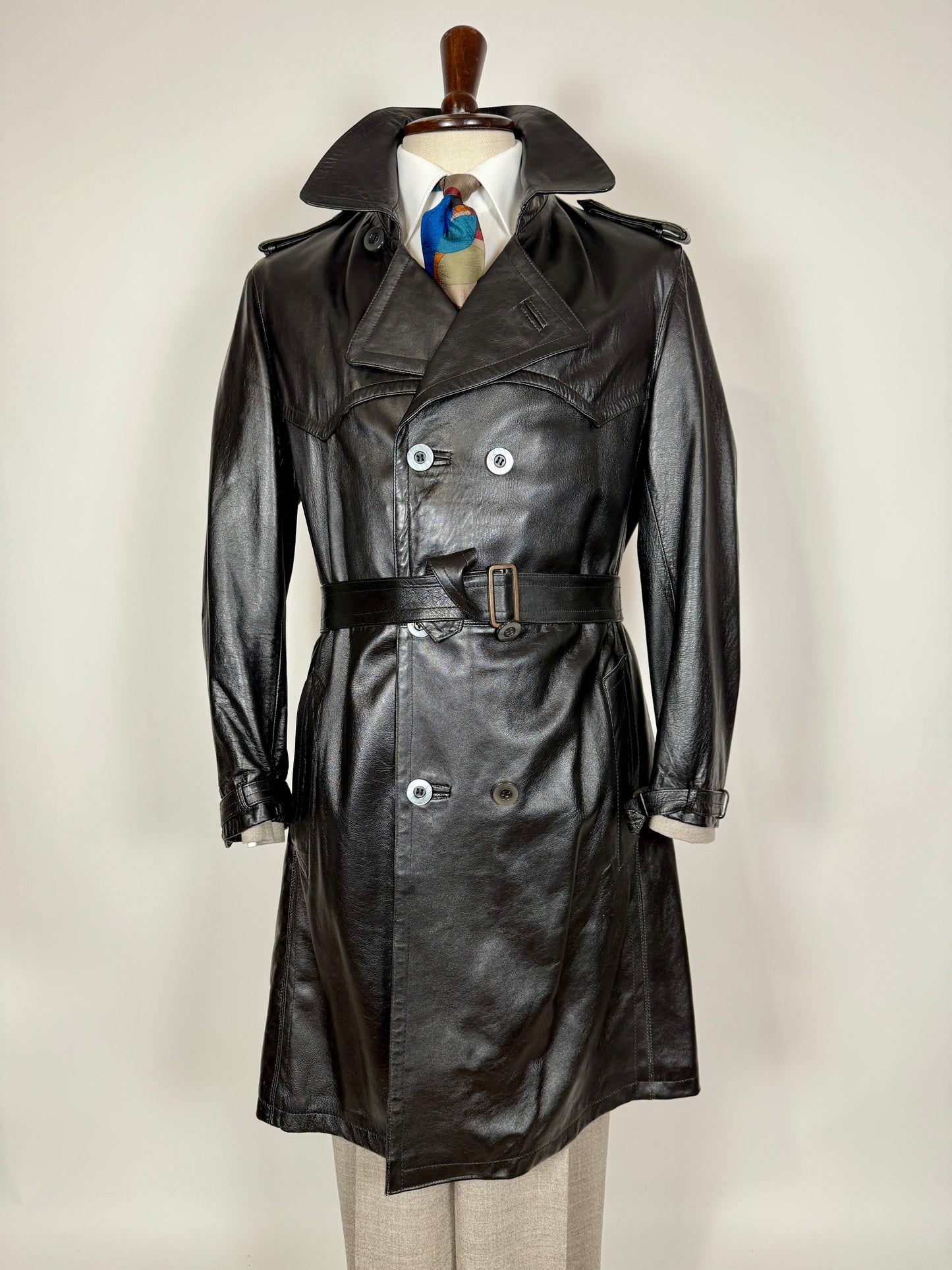 Trench anni ‘70 in pelle - tg. 44/46