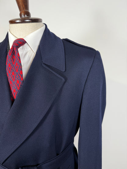 Soprabito anni ‘70 in lana pettinata blu - tg. 48-50