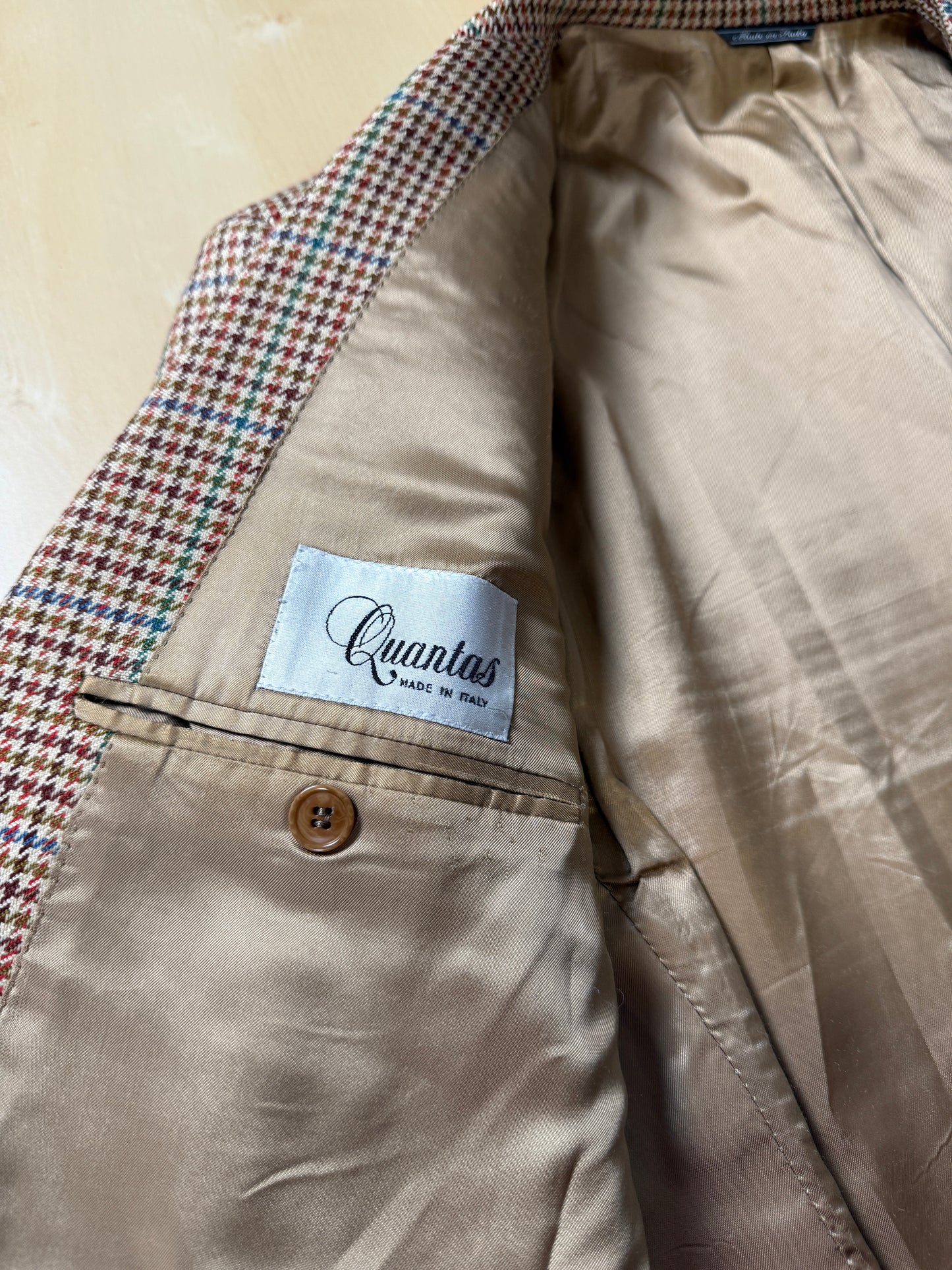 Giacca anni ‘80 pied-de-poule multicolore lana e cashmere - tg. 50/52