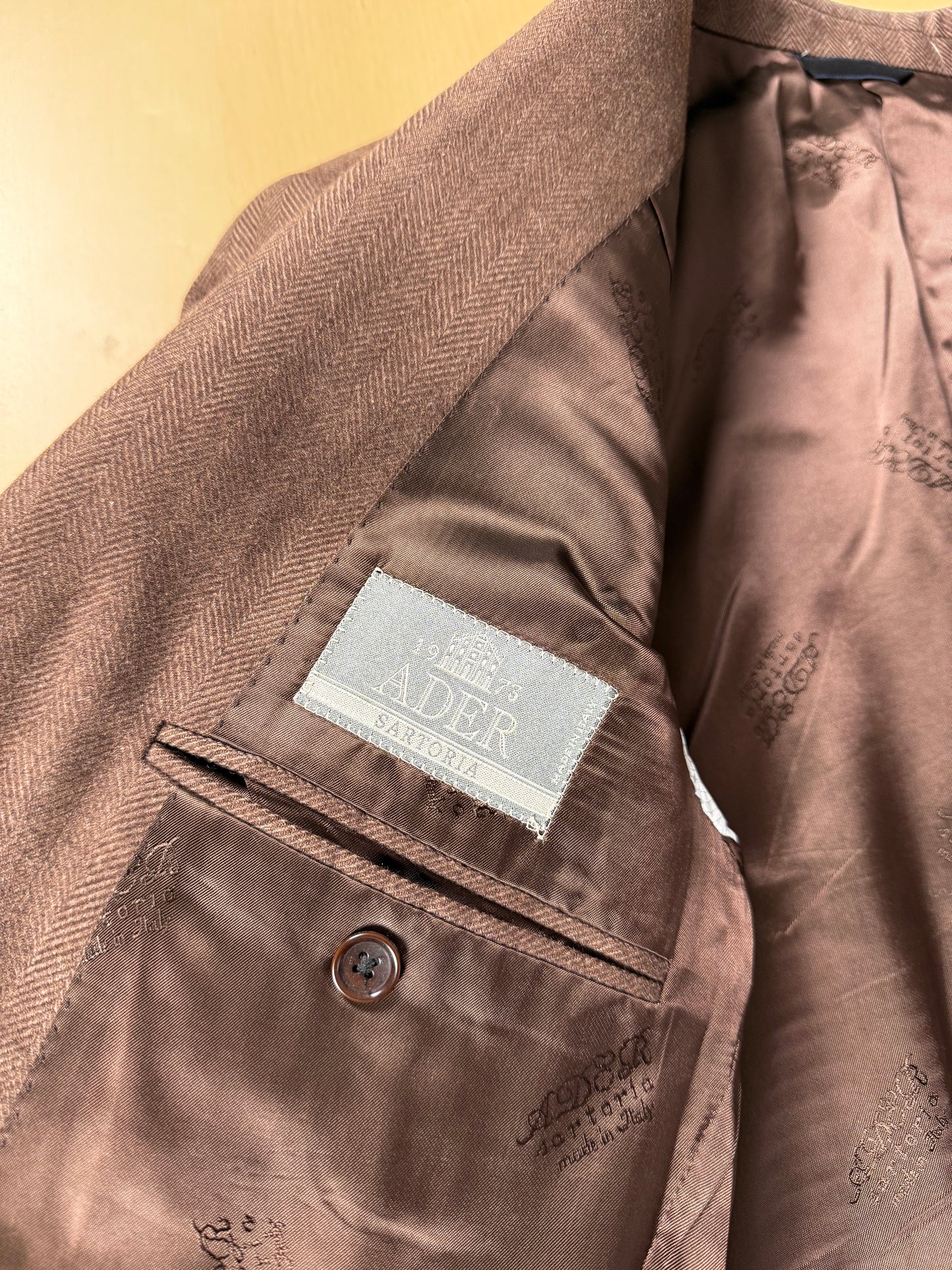 Giacca in puro cashmere Piacenza marrone spigato - tg. 48