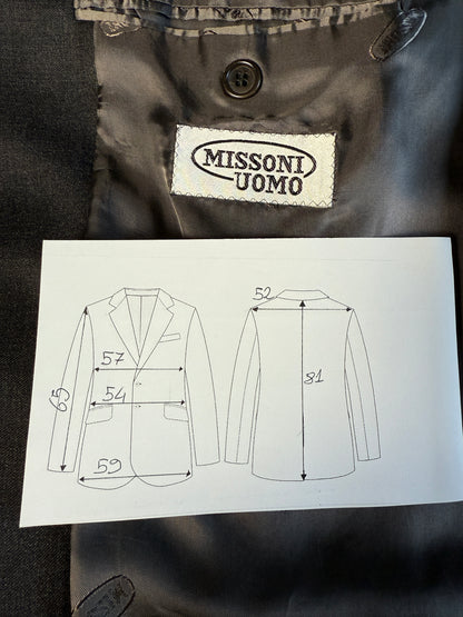Giacca Missoni anni '80 lana pettinata grigio antracite - tg. 52