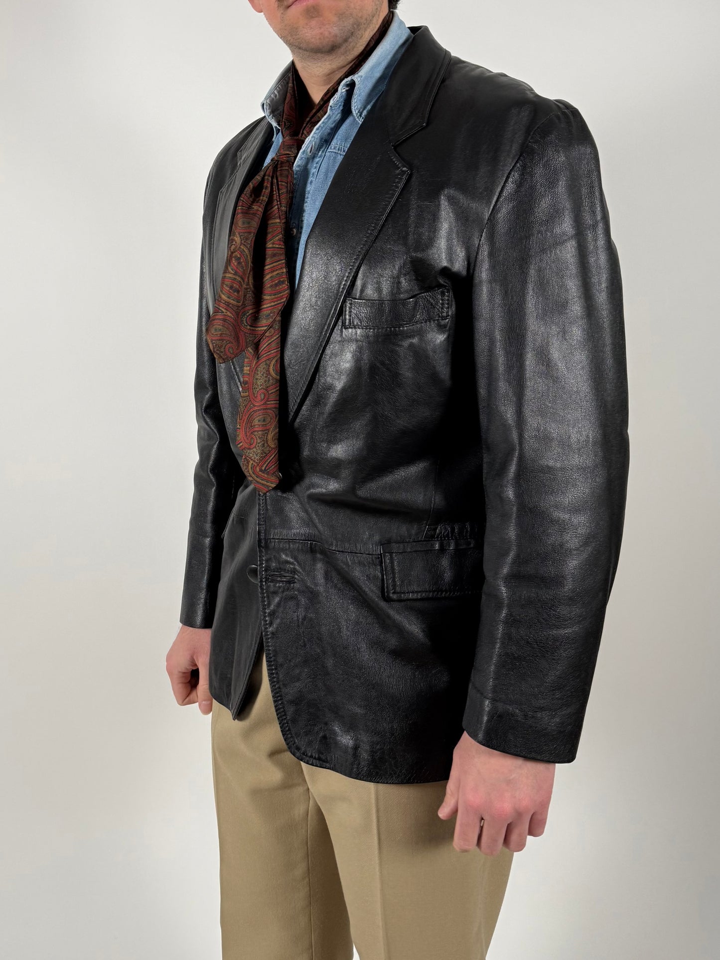 Giacca blazer in pelle anni ‘80 - tg. 50