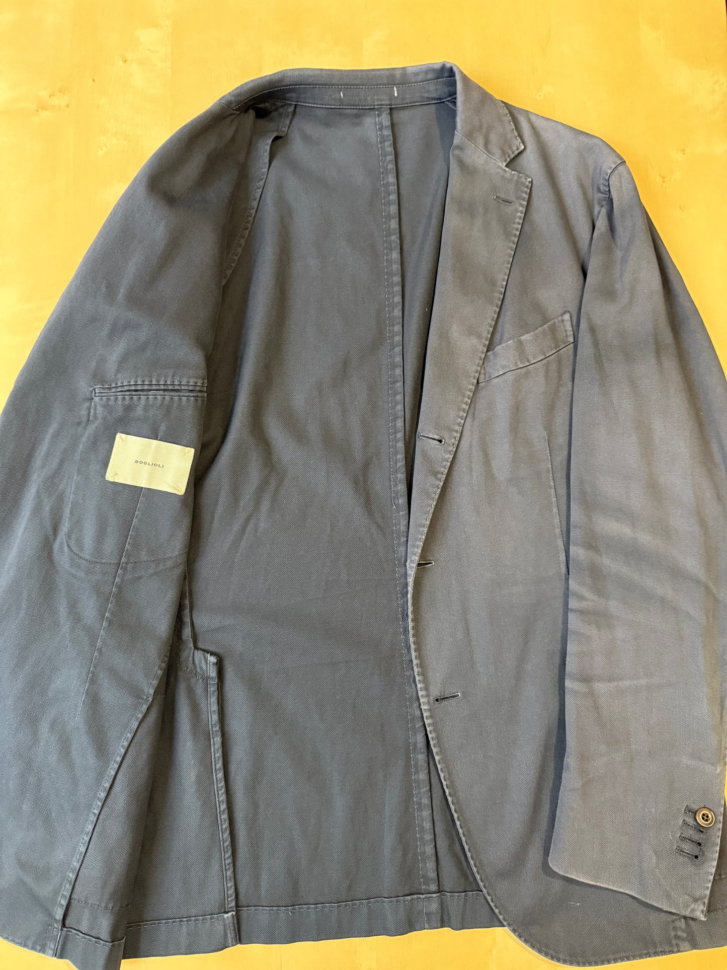 Giacca Boglioli destrutturata in piquet di cotone blu - tg. 54/56