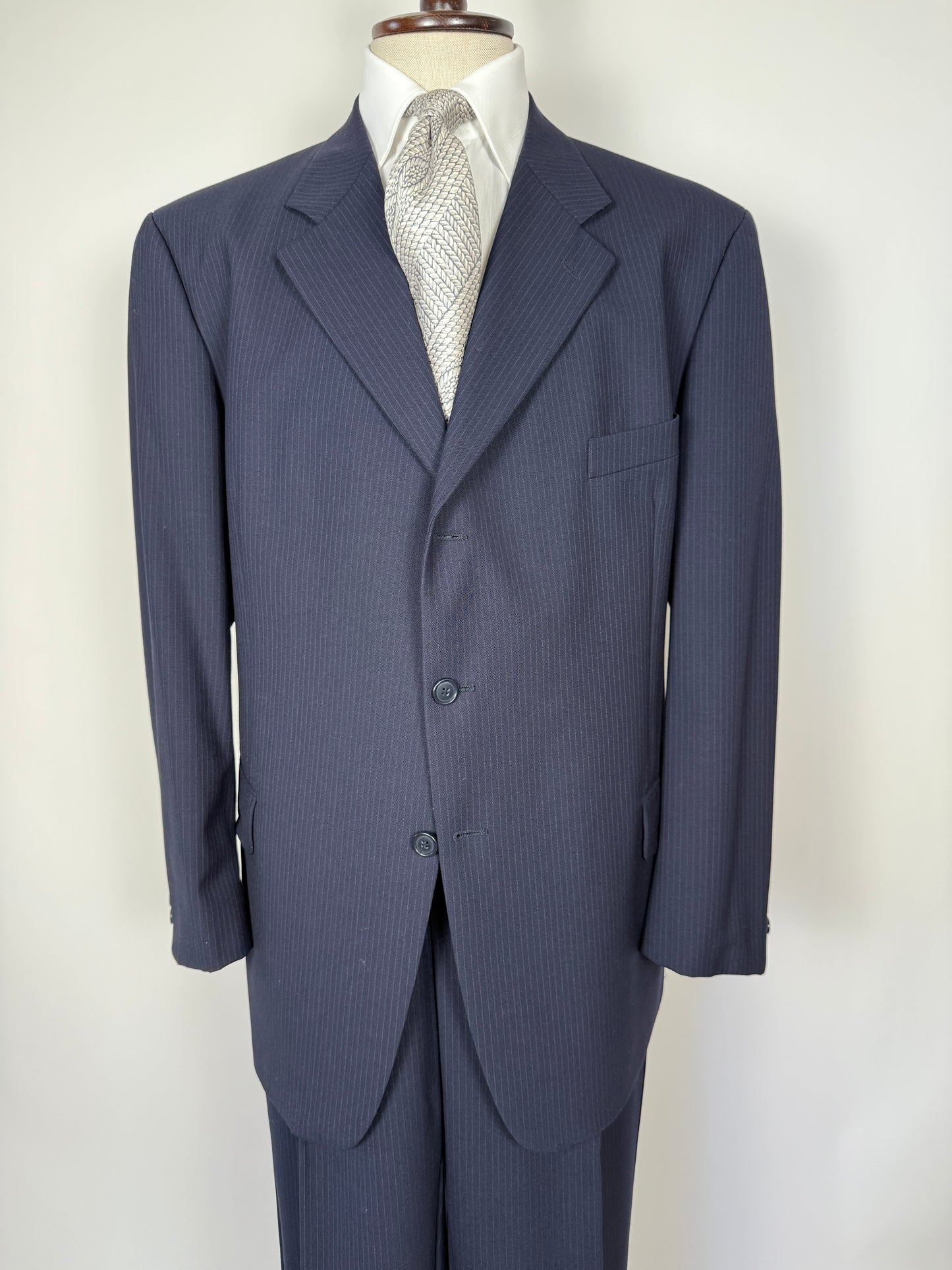 Completo Facis anni ‘90 blu gessato - tg. 58