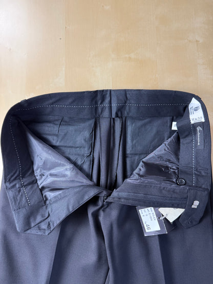 Pantaloni fresco lana blu tasche carrettiera anni '90 (NOS) - tg. 44/46