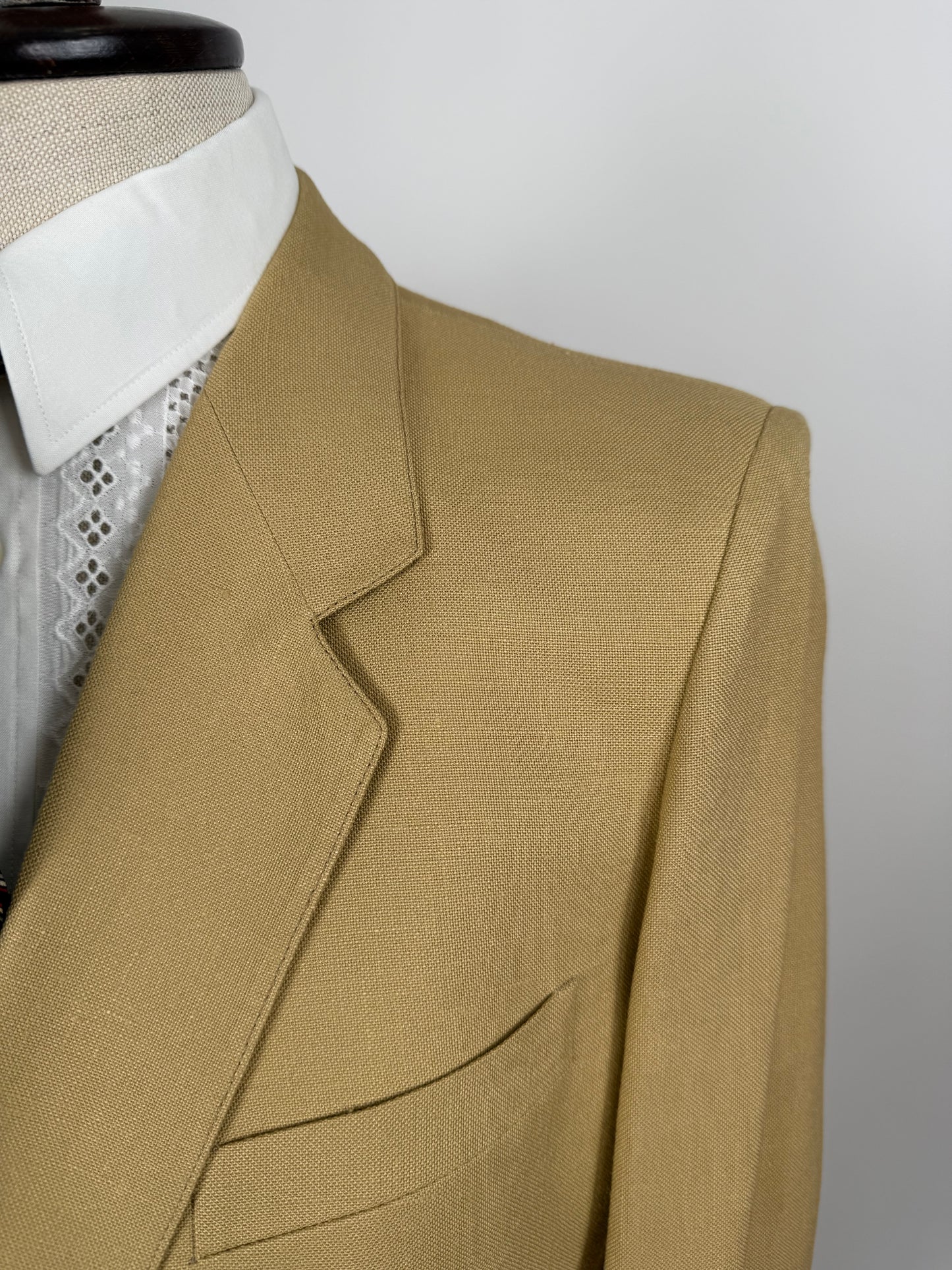 Completo doppiopetto estivo anni ‘70 in misto lino beige - tg. 44/46