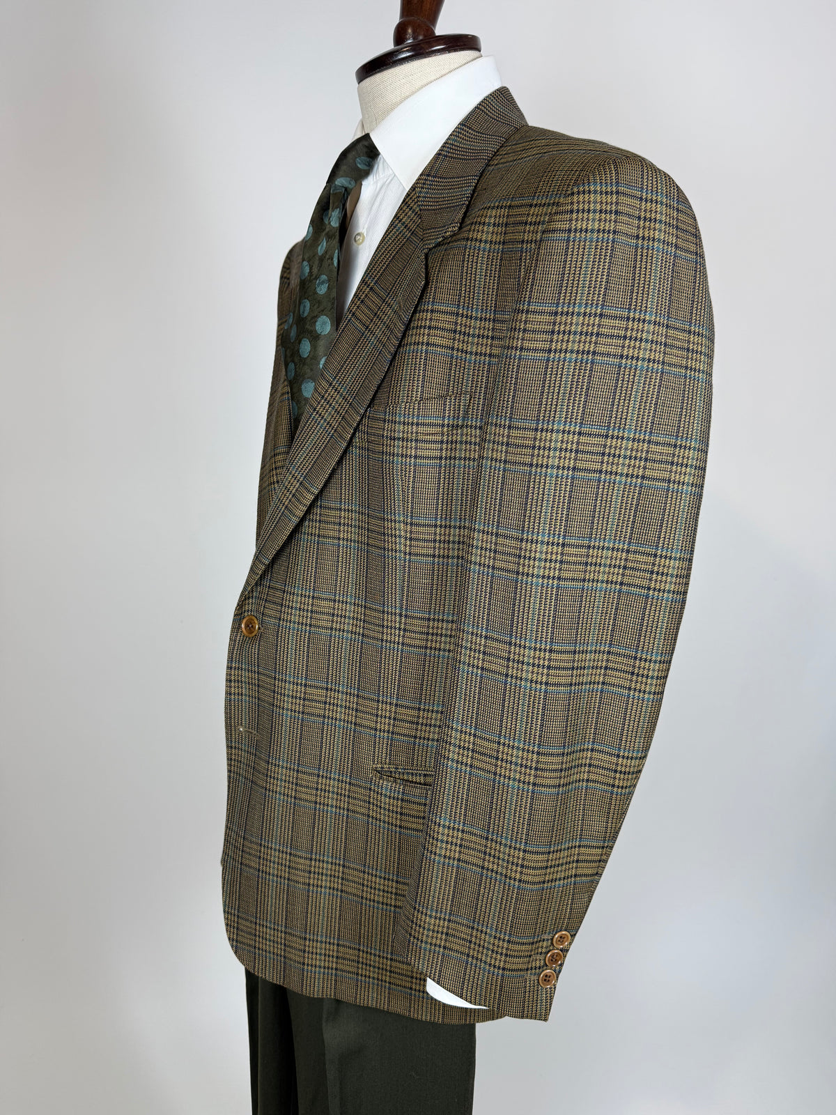 Giacca Valentino anni '80 principe di Galles verde - tg. 52