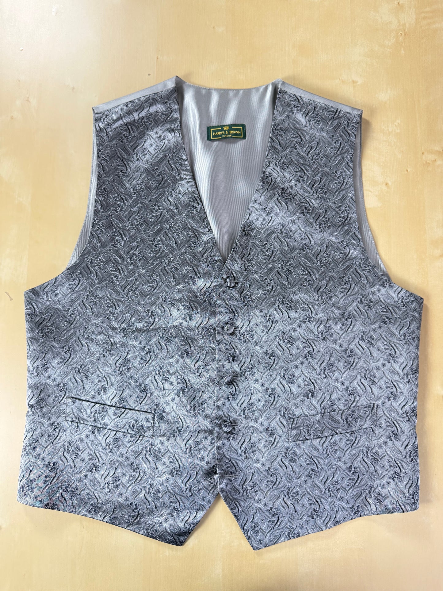 Panciotto in seta jacquard argento - tg. 54