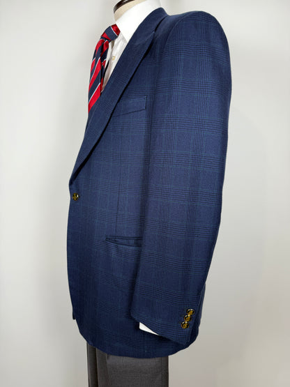 Blazer sartoriale 100% cashmere principe di Galles tessuto Loro Piana - tg. 50/52