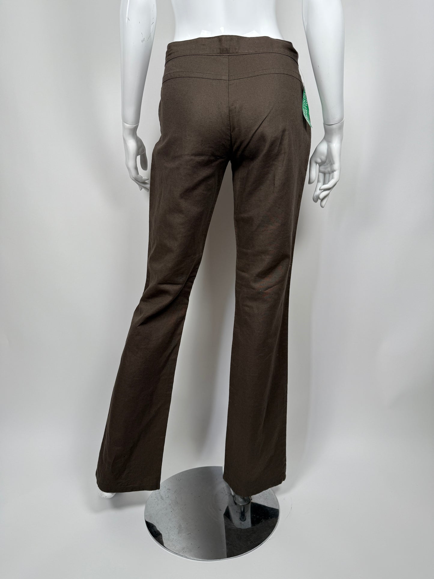 Pantalone svasato Benetton primi anni 2000 cotone e lino (nuovo) - tg. 44