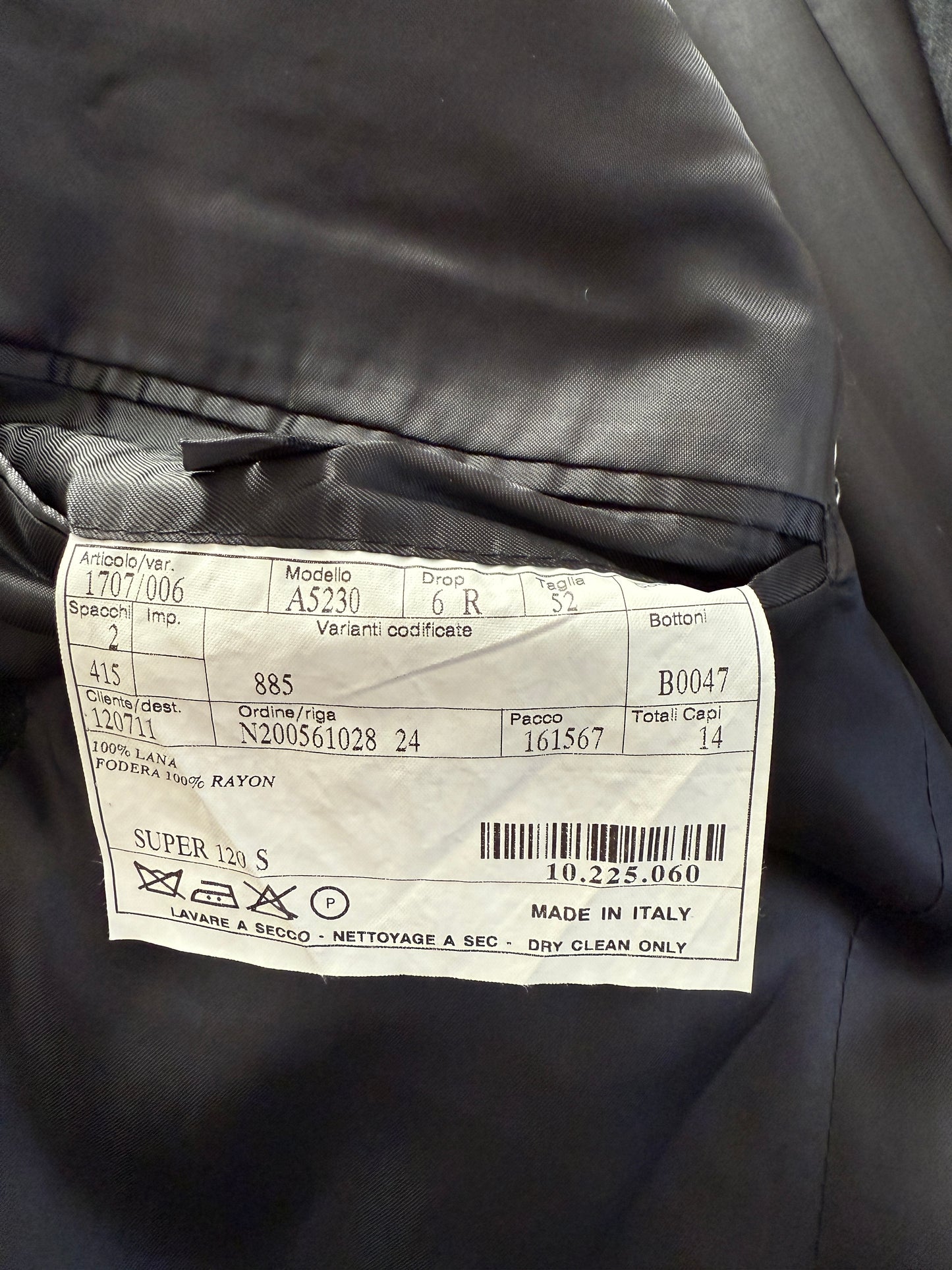 Completo Burberry flanella grigio antracite gessato - tg. 50