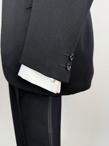 Smoking sartoriale anni ‘40/‘50 monopetto revers a lancia - tg. 46/48