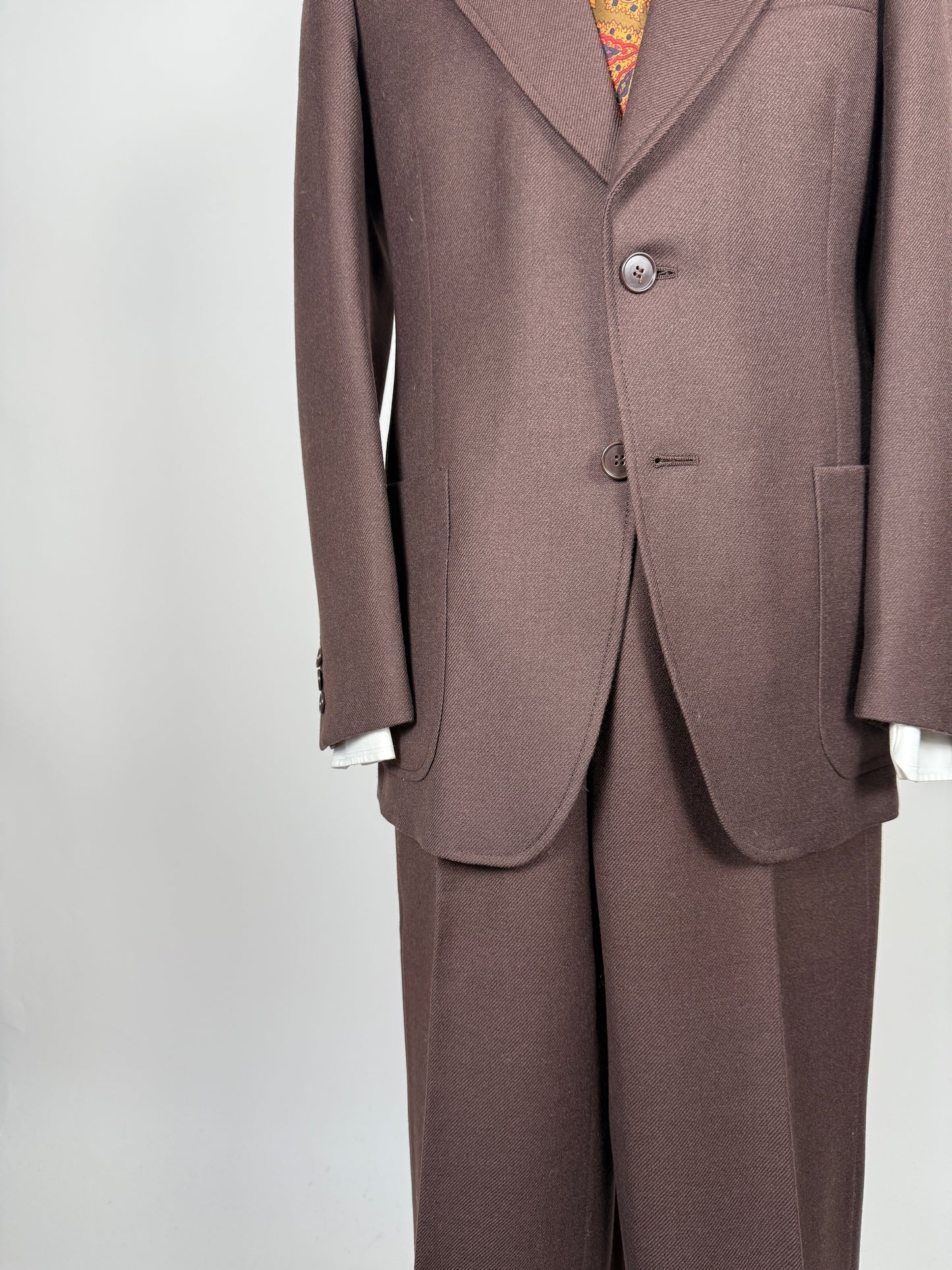 Completo anni ‘70 cavalry twill marrone - tg. 44/46