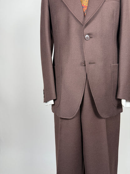 Completo anni ‘70 cavalry twill marrone - tg. 44/46