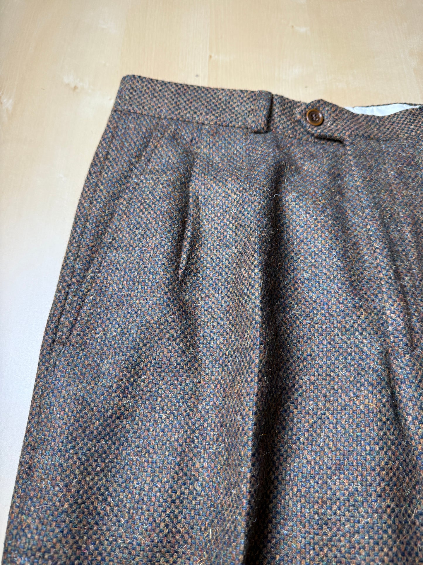 Pantaloni anni ‘70/‘80 in tweed cachi - tg. 46