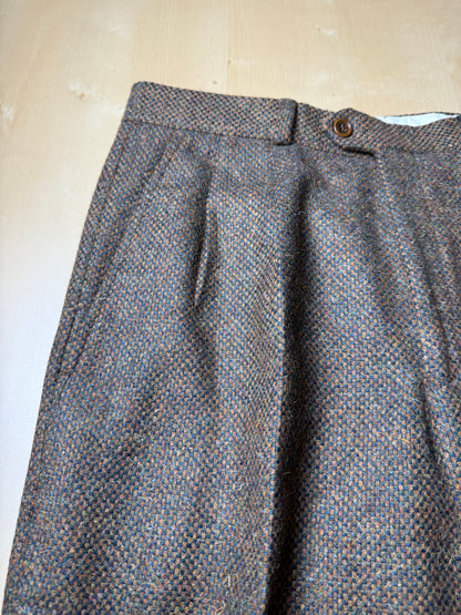 Pantaloni anni ‘70/‘80 in tweed cachi - tg. 46