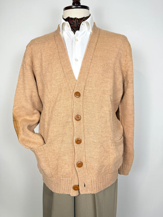 Cardigan vintage in cammello e lana - tg. L (50/52)