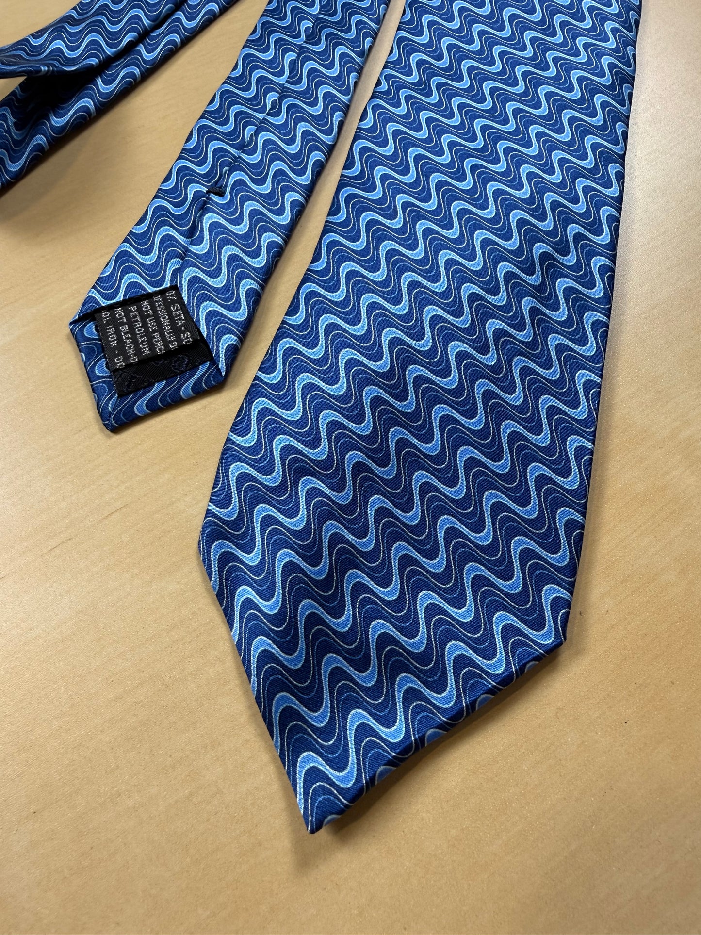 Cravatta Missoni blu fantasia onde