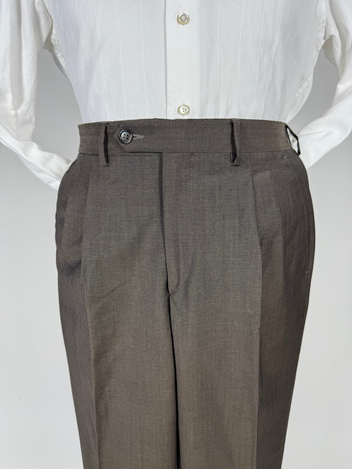 Pantaloni fresco lana marrone scuro - tg. 50