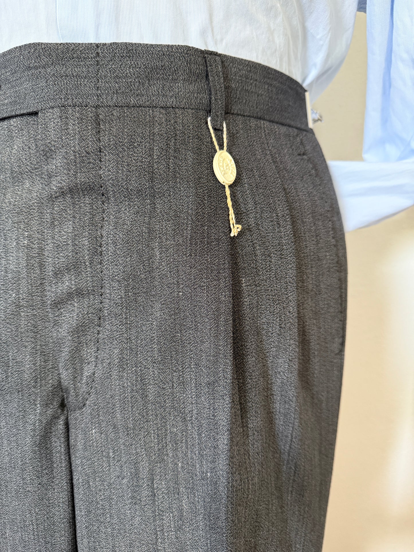 Pantaloni anni ‘80 in fresco lana grigio mélange (NOS) - tg. 46