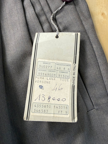 Pantaloni anni '80 NOS fresco lana grigio-verde (4 pinces!) - tg. 44/46
