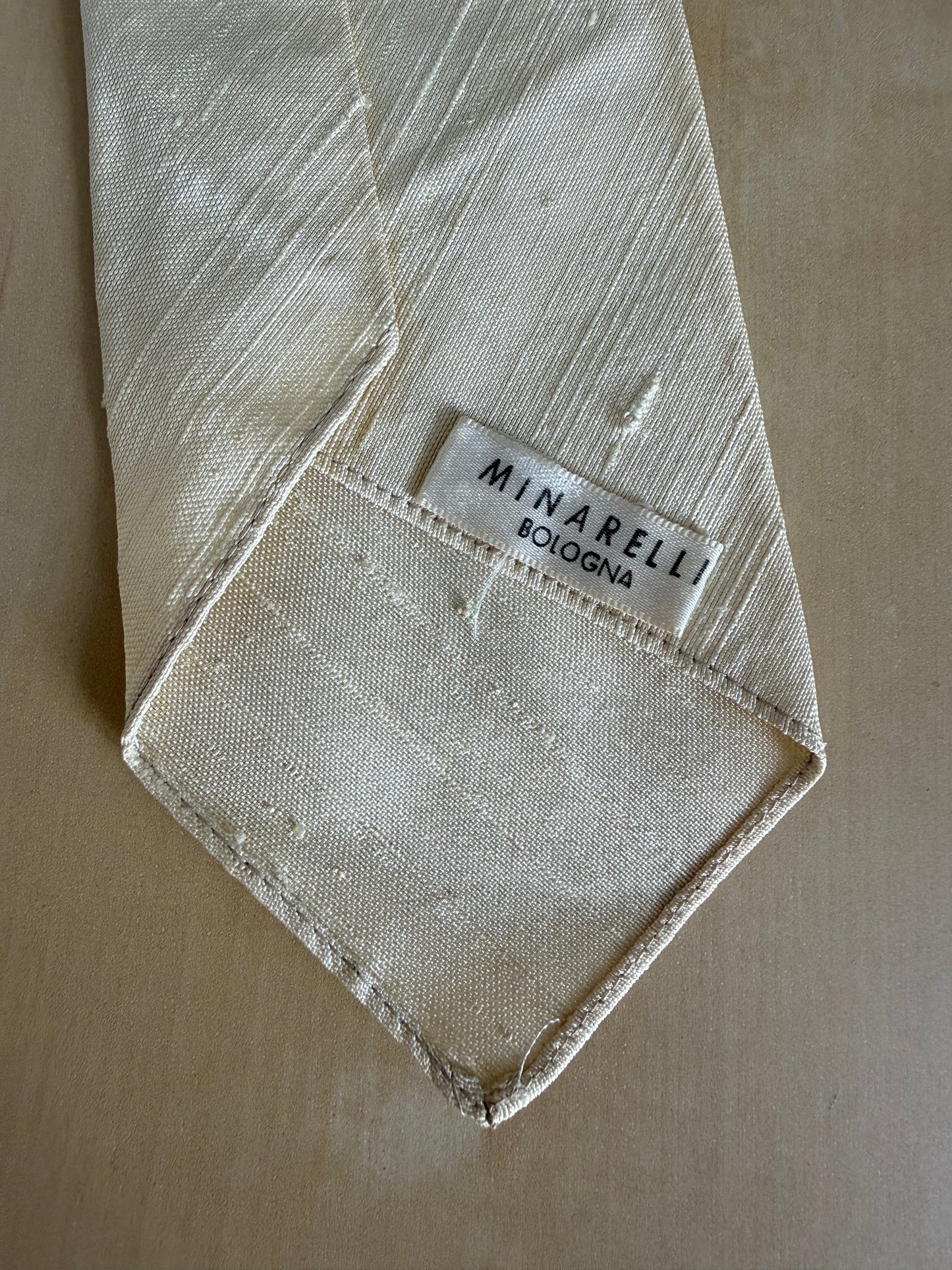 Cravatta anni '60/'70 seta shantung avorio