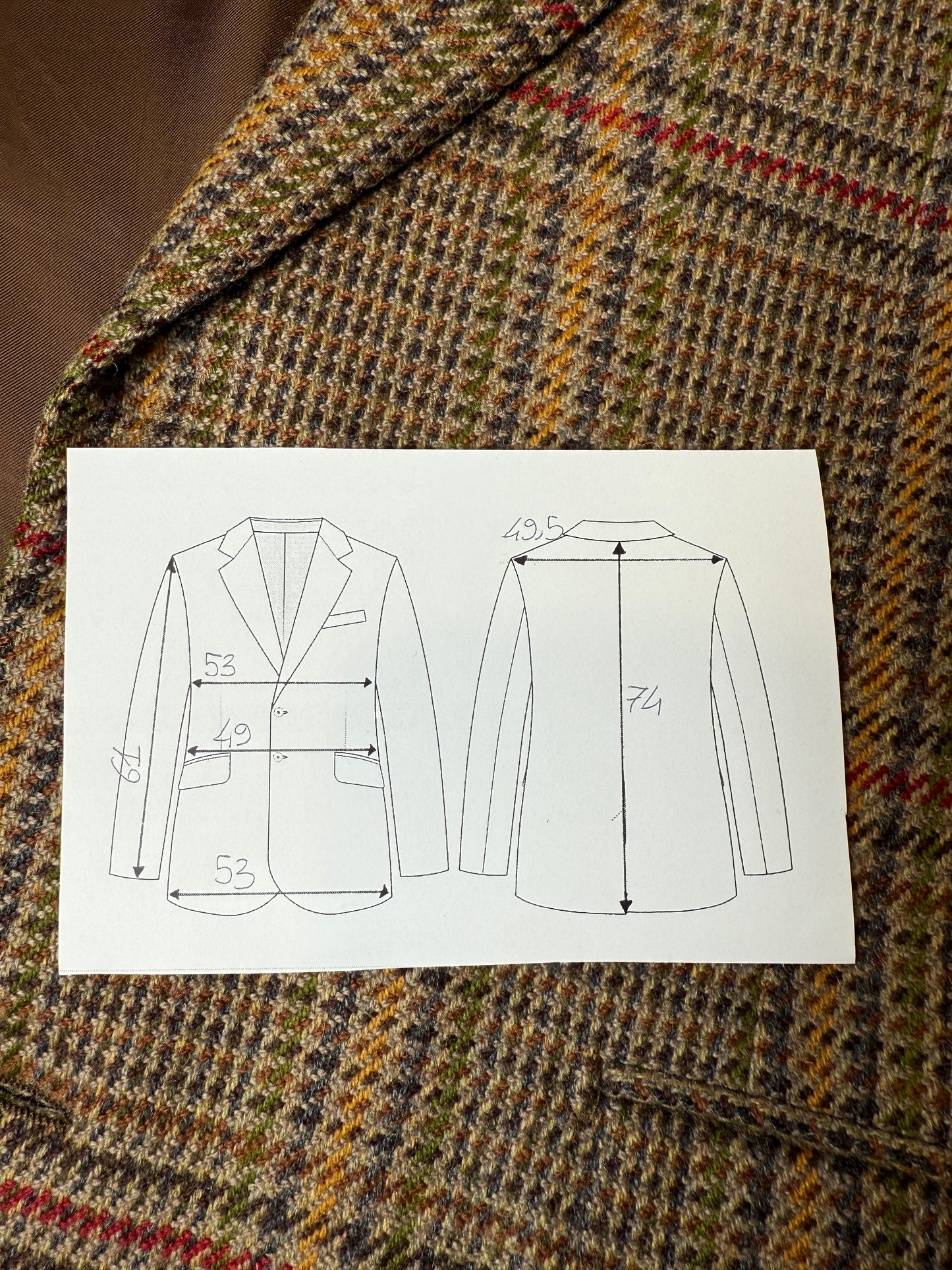 Giacca principe di Galles in puro cashmere tessuto Loro Piana - tg. 48