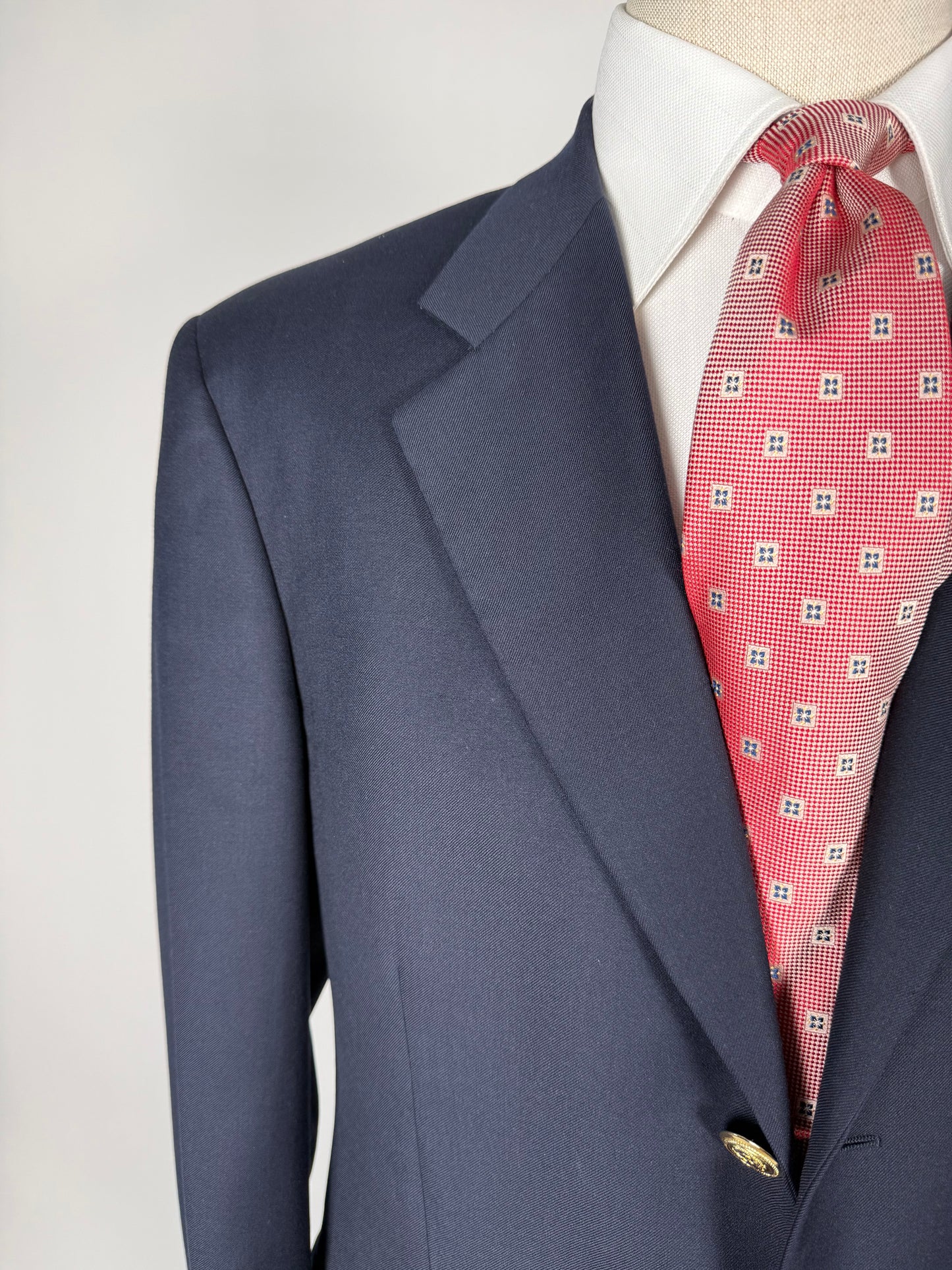 Blazer navy 3 bottoni in flanella pettinata - tg. 50/52 lunga