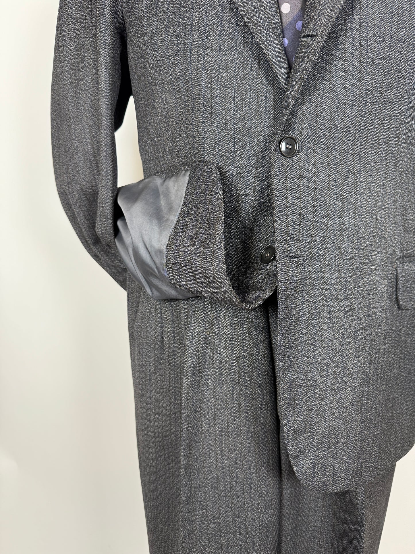 Completo sartoriale anni ‘60 grigio sale pepe - tg. 50/52