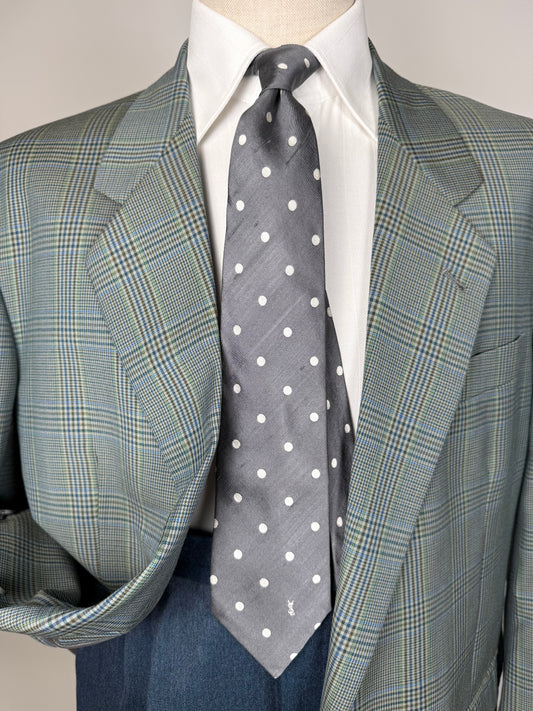 Cravatta Yves Saint Laurent seta shantung a pois