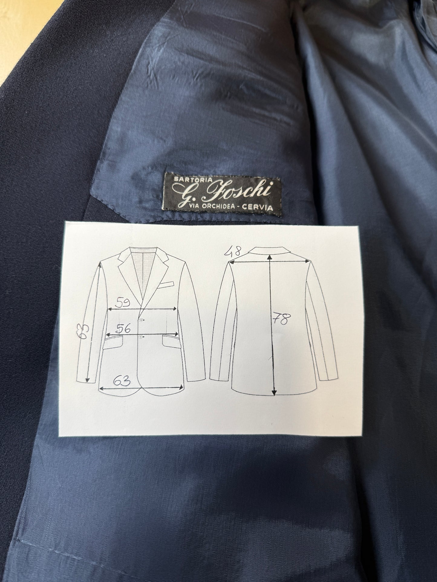 Giacca blazer doppiopetto sartoriale anni ‘50/‘60 - tg. 52/54