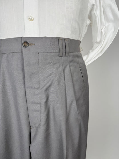 Pantaloni fresco lana verde-grigio anni '80 (NOS) - tg. 50