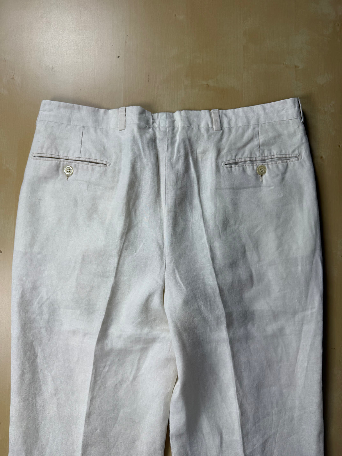 Pantaloni in lino bianco anni '70/'80 - tg. 48/50