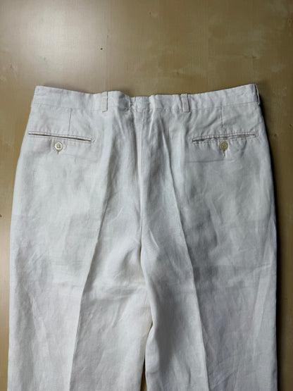 Pantaloni in lino bianco anni '70/'80 - tg. 48/50