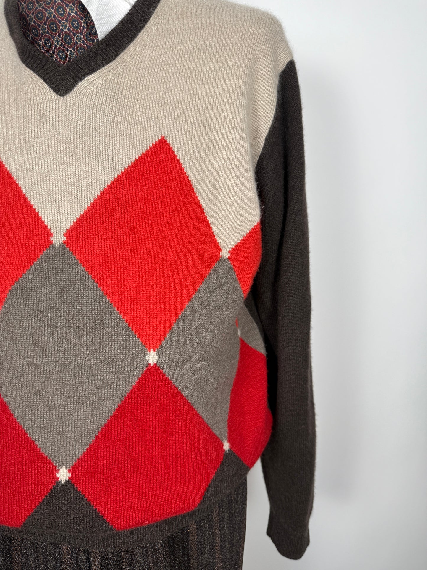 Pullover losanghe Cains Moore 100% cashmere - XL (54)