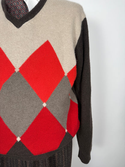 Pullover losanghe Cains Moore 100% cashmere - XL (54)