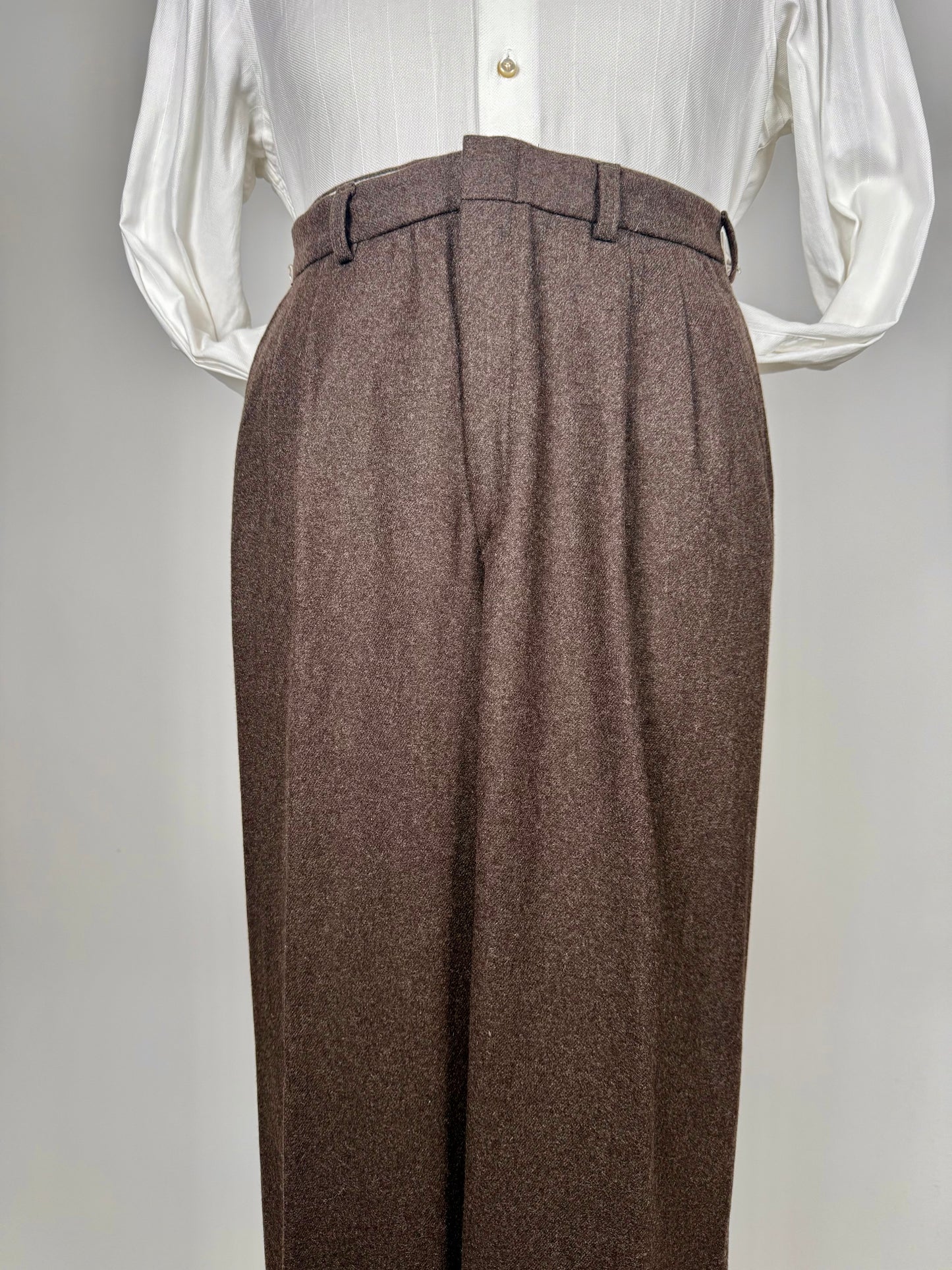 Pantaloni anni ‘80 flanella marrone (NOS) - tg. 44