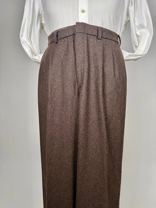 Pantaloni anni ‘80 flanella marrone (NOS) - tg. 44