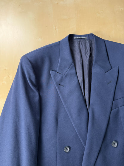 Giacca doppiopetto anni ‘80 flanella blu - tg. 50/52