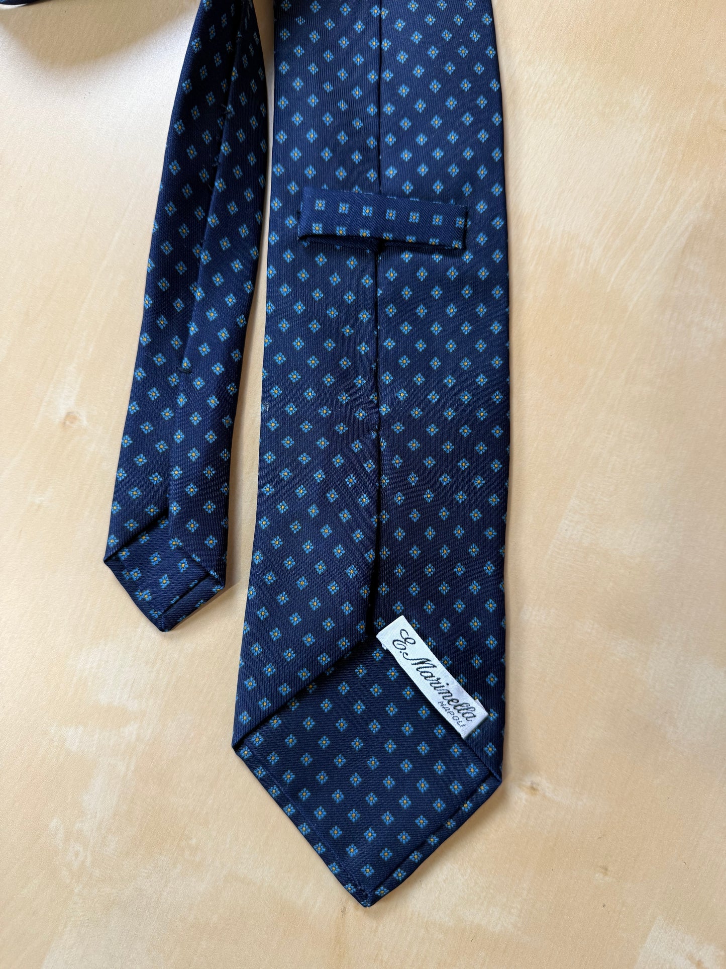 Cravatta Marinella navy micro fantasia