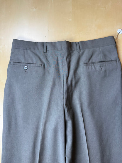 Pantaloni fresco lana salvia 3 pinces anni '80 (NOS) - tg. 50
