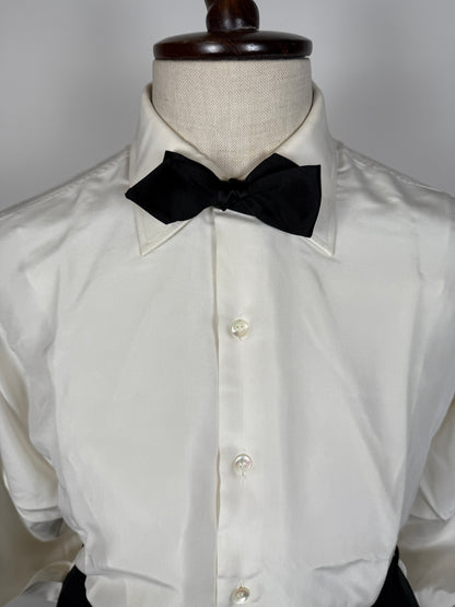 Camicia da smoking anni ‘70 in seta pura - collo 43 tg. L