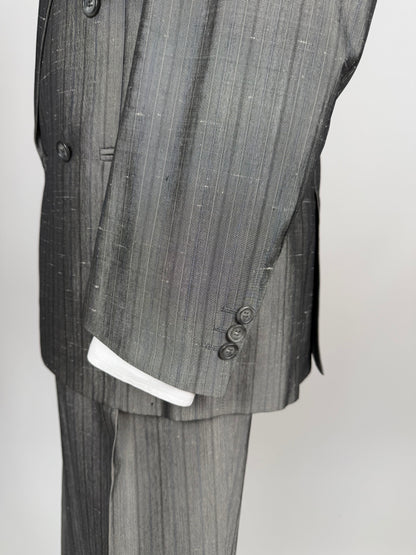 Completo doppiopetto anni ‘70/‘80 pura seta shantung - tg. 48/50