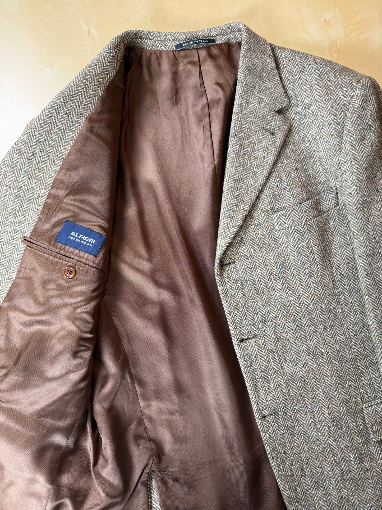 Giacca anni '90 donegal tweed salvia - tg. 52