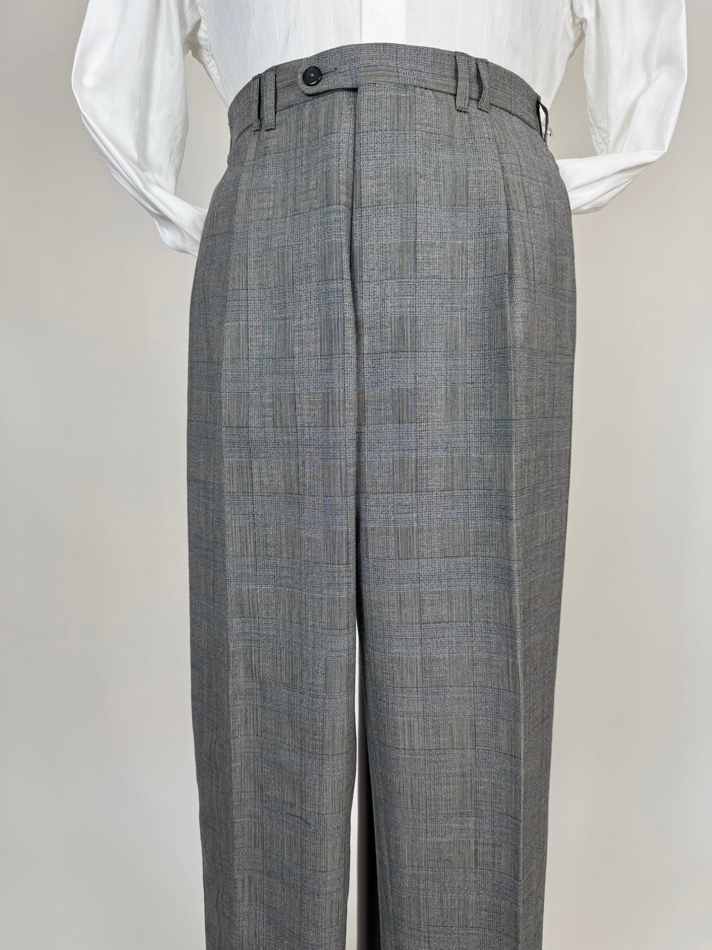 Pantaloni fresco lana principe di Galles anni '80 (NOS) - tg. 48