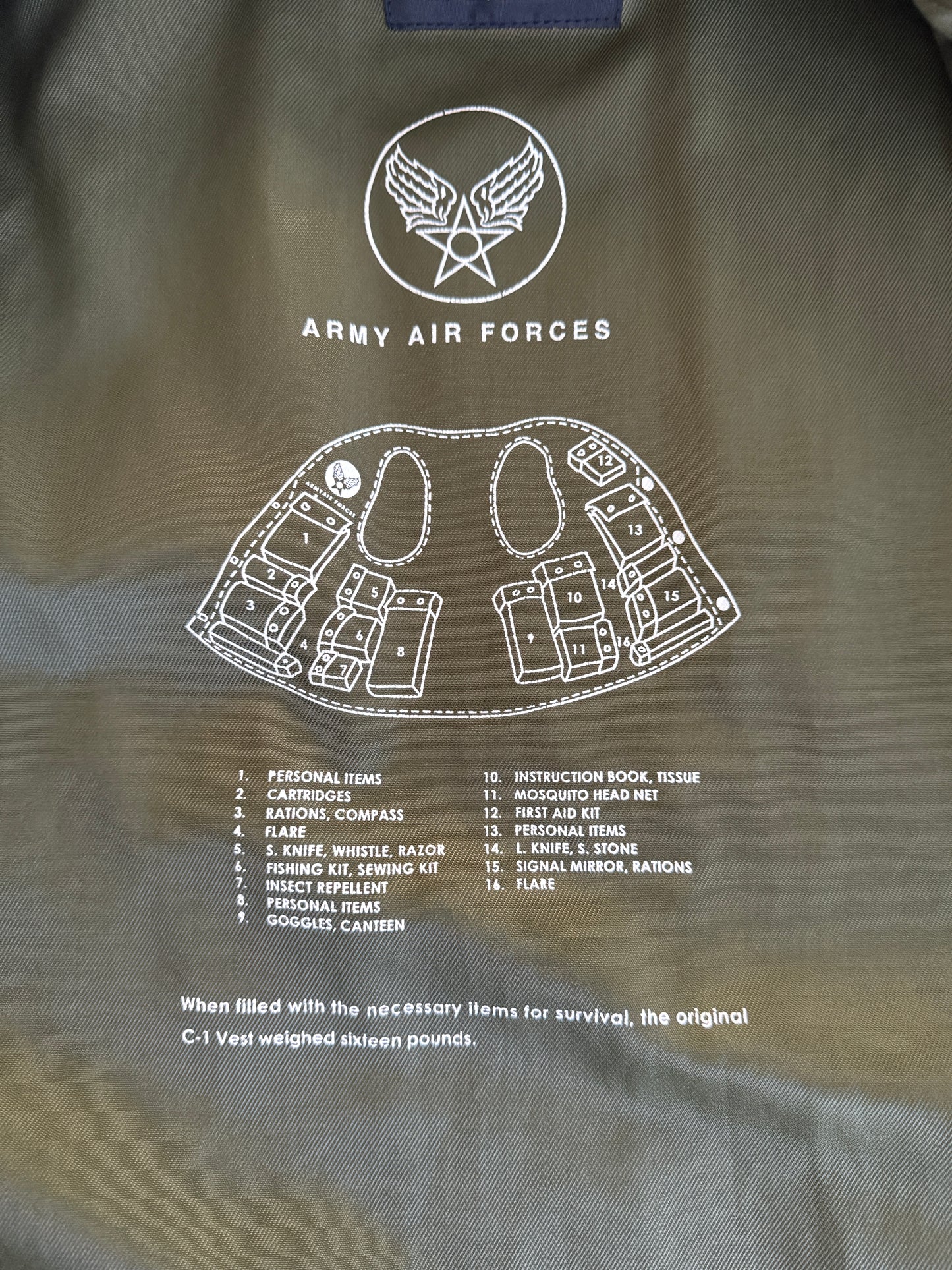 C1 Emergency Vest USAF - repro Alpha Industries